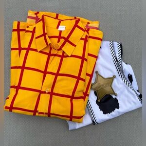 Toy Story WOODY Cow Print Vest, shirt and hat. SMALL/Medium Adult